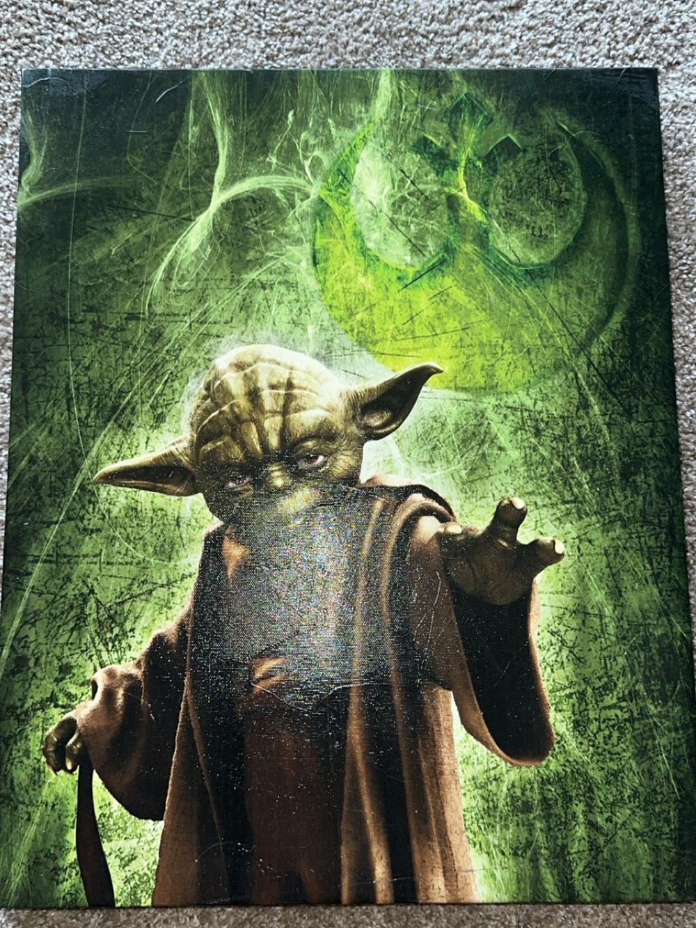 Star Wars Yoda Green and Brown Canvas Wall Art